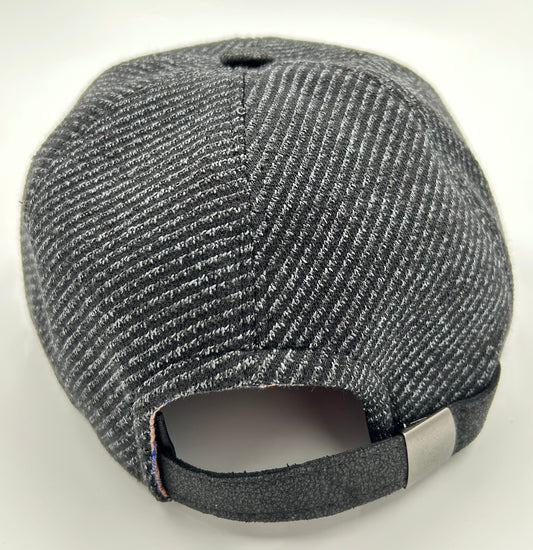 Baseball cap in antraciet gestreept katoen