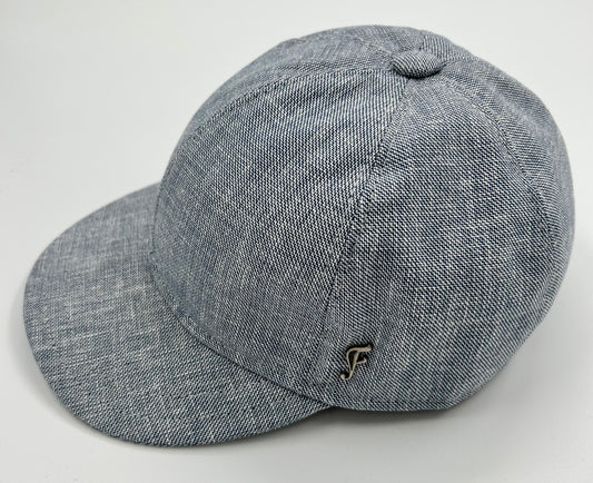 Baseball cap in blauw linnen