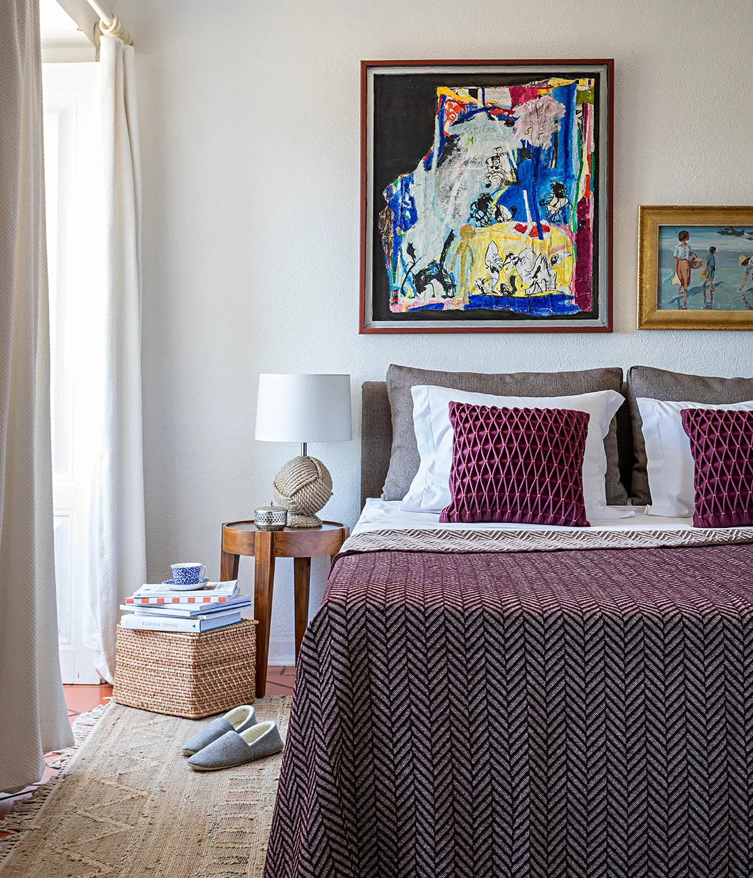 Deken Favos burgundy